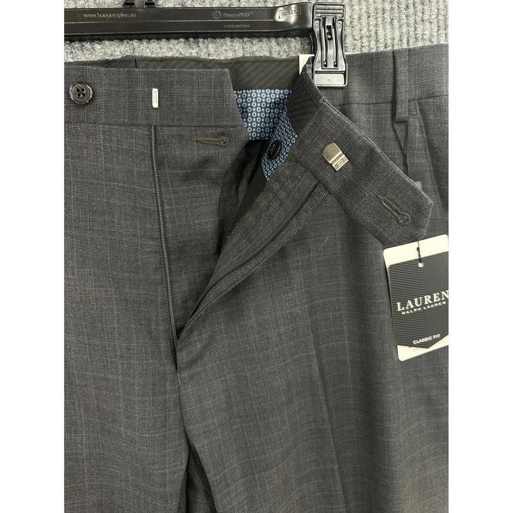 Lauren Ralph Lauren Suit Trousers Mens 38x34 Grey Blue NEW Ultraflex Classic Fit